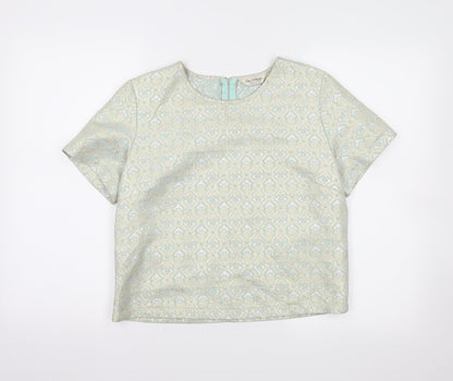 Womens UK Size 12 Miss Selfridge Green Cropped T-Shirt