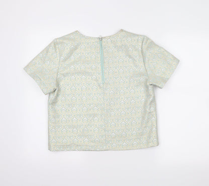 Womens UK Size 12 Miss Selfridge Green Cropped T-Shirt