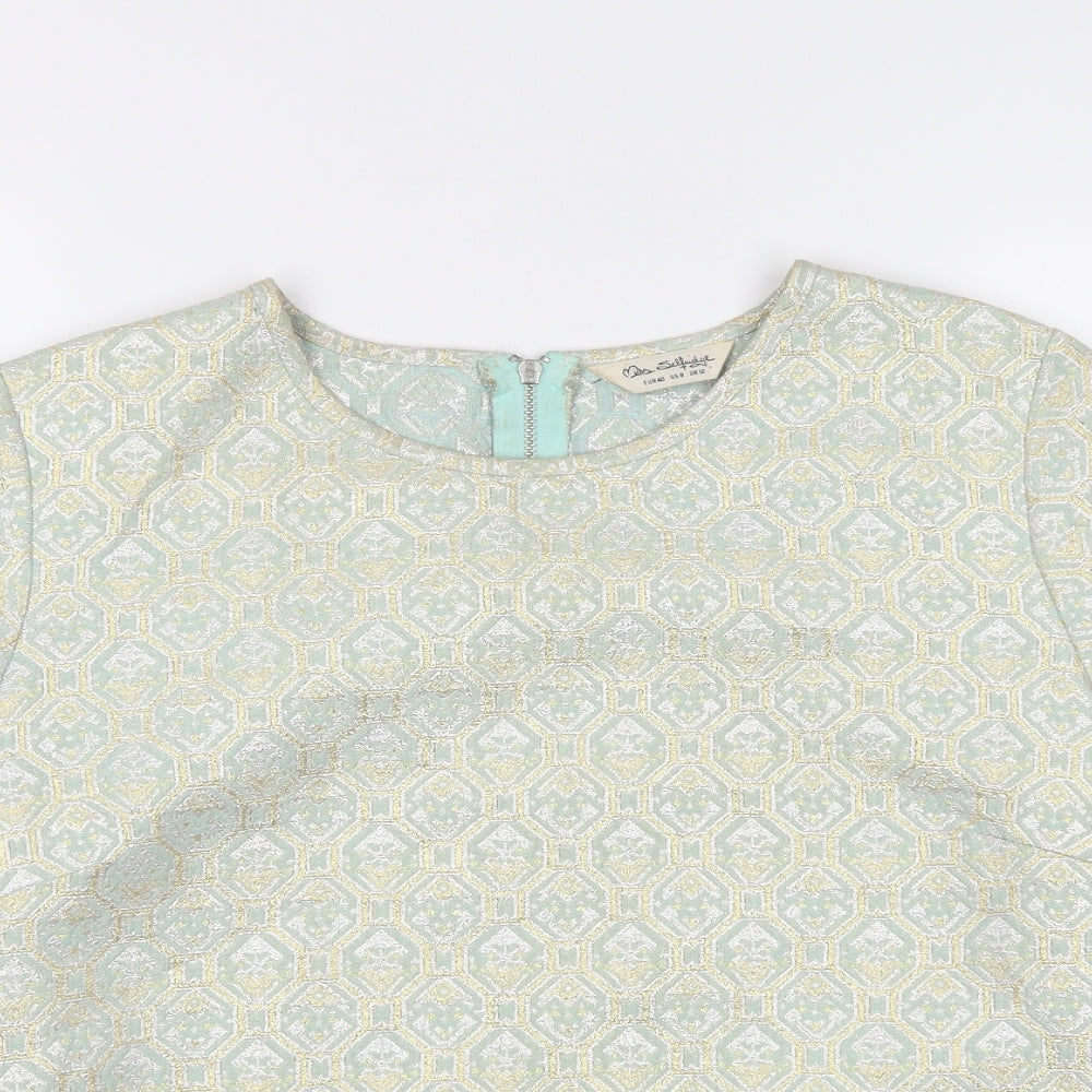 Womens UK Size 12 Miss Selfridge Green Cropped T-Shirt
