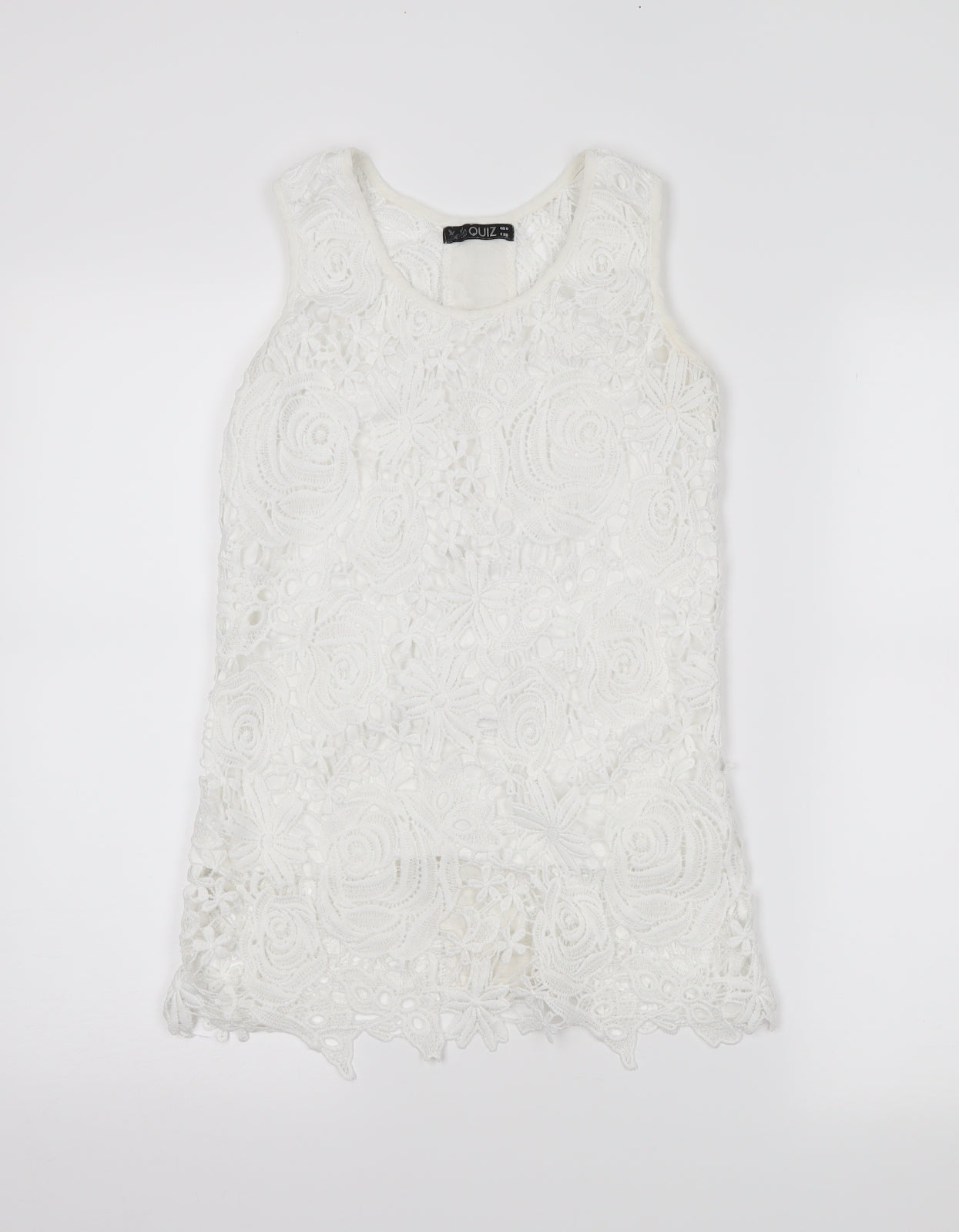 Womens UK Size 8 Quiz Ivory Basic Tank
