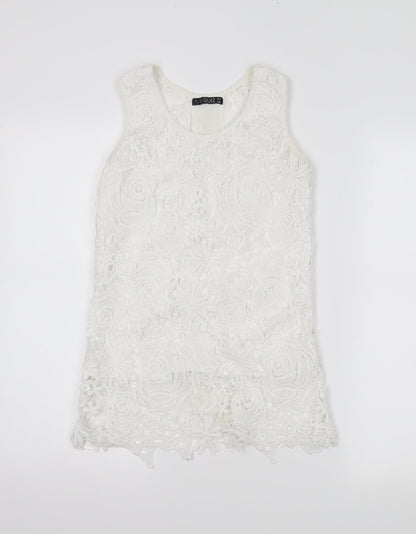 Womens UK Size 8 Quiz Ivory Basic Tank