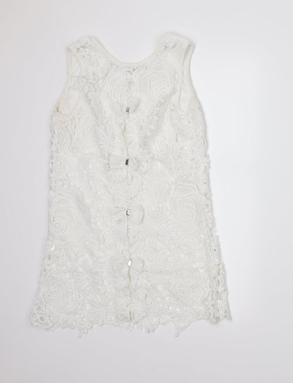 Womens UK Size 8 Quiz Ivory Basic Tank