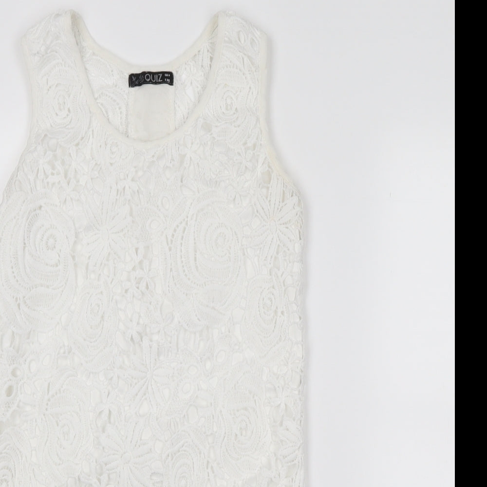 Womens UK Size 8 Quiz Ivory Basic Tank