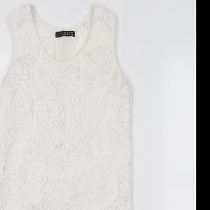 Womens UK Size 8 Quiz Ivory Basic Tank