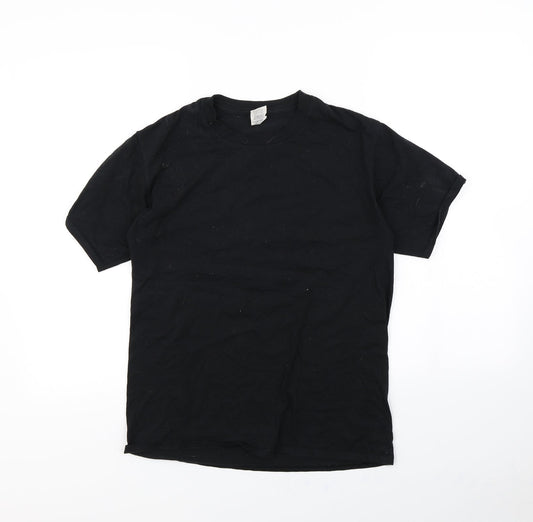 Womens UK Size S Gildan Black Basic T-Shirt
