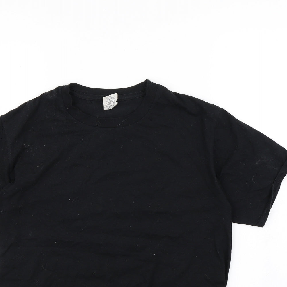 Womens UK Size S Gildan Black Basic T-Shirt