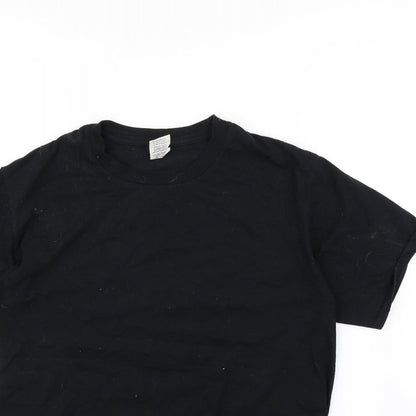 Womens UK Size S Gildan Black Basic T-Shirt