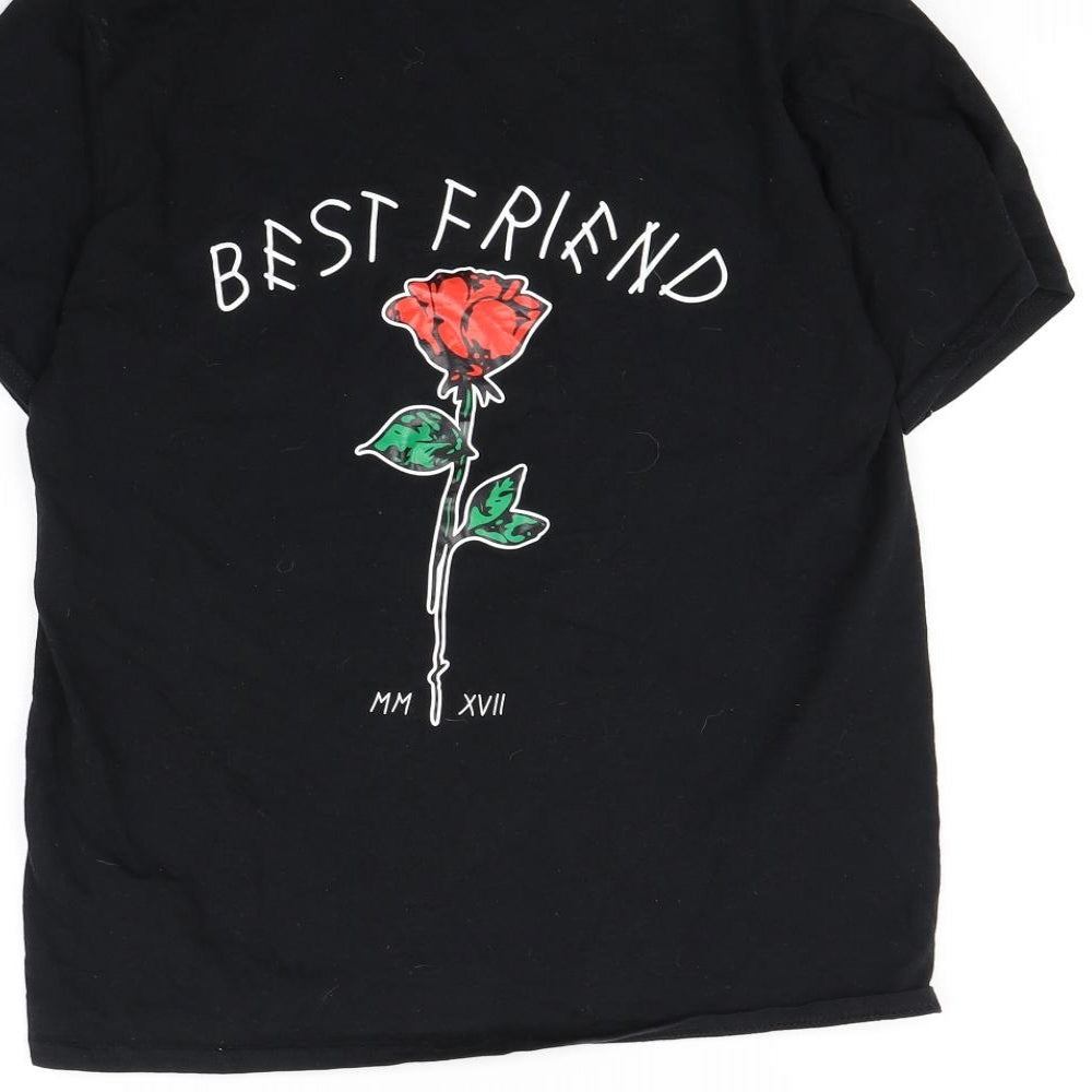 Womens UK Size S Gildan Black Basic T-Shirt