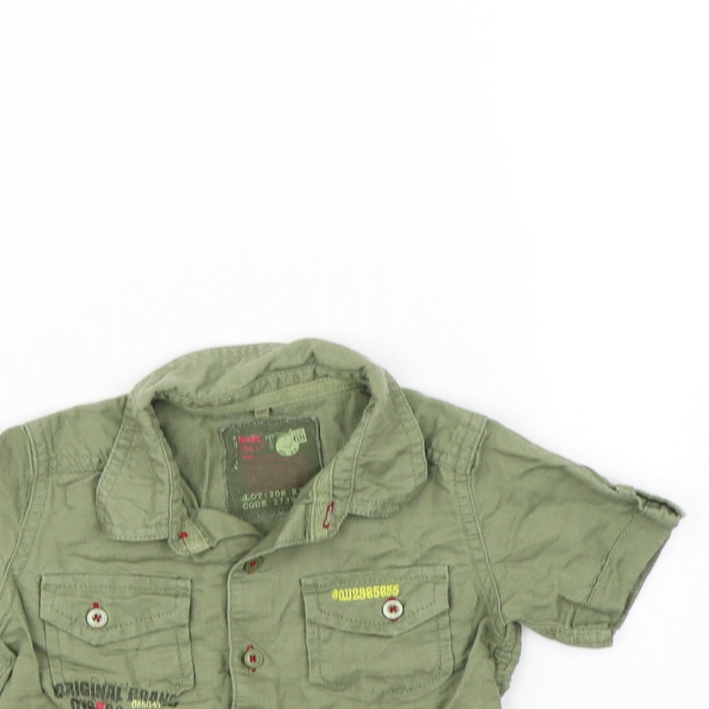 NEXT Boys Green   Basic Button-Up Size 6-9 Months