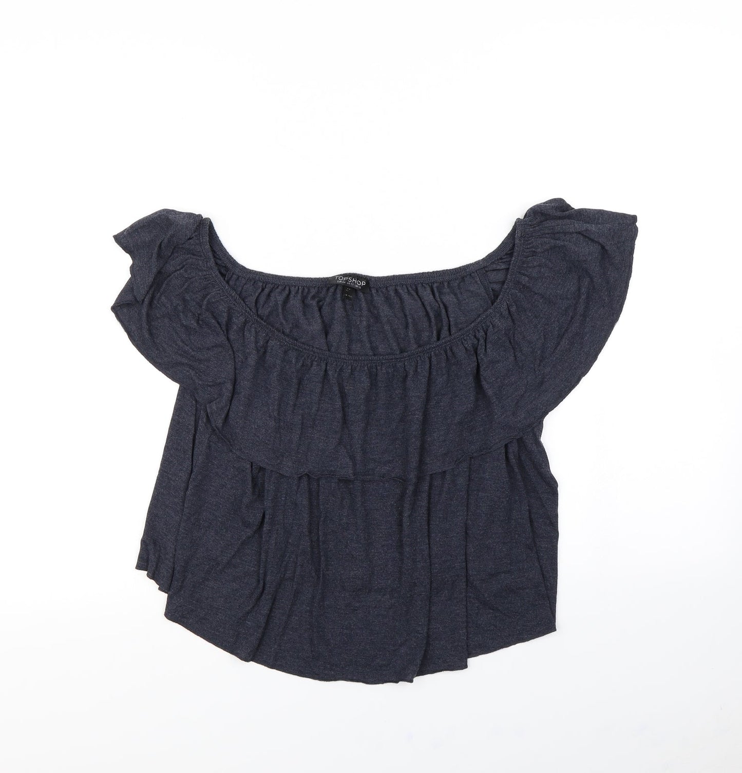 Womens UK Size 16 Topshop Blue Cropped T-Shirt