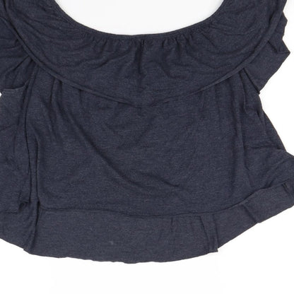 Womens UK Size 16 Topshop Blue Cropped T-Shirt