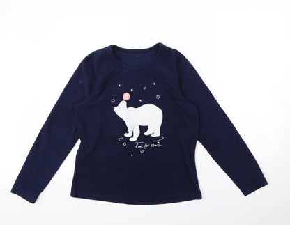 George Womens Blue Solid  Babydoll Pyjama Top Size 8  - Polar Bear