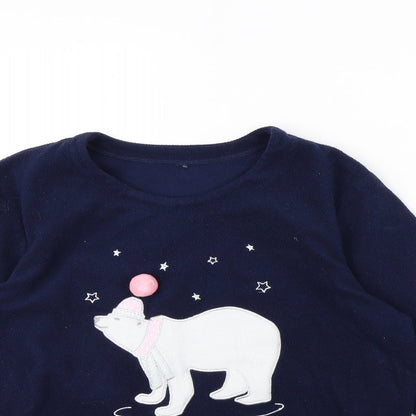 George Womens Blue Solid  Babydoll Pyjama Top Size 8  - Polar Bear