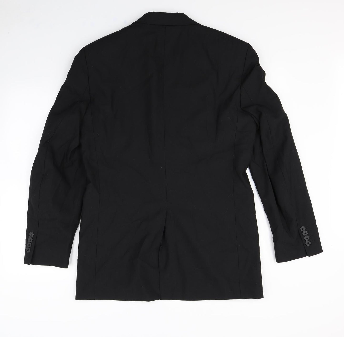 Mens UK Size M Preworn Black Biker Coat