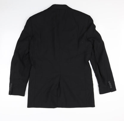 Mens UK Size M Preworn Black Biker Coat