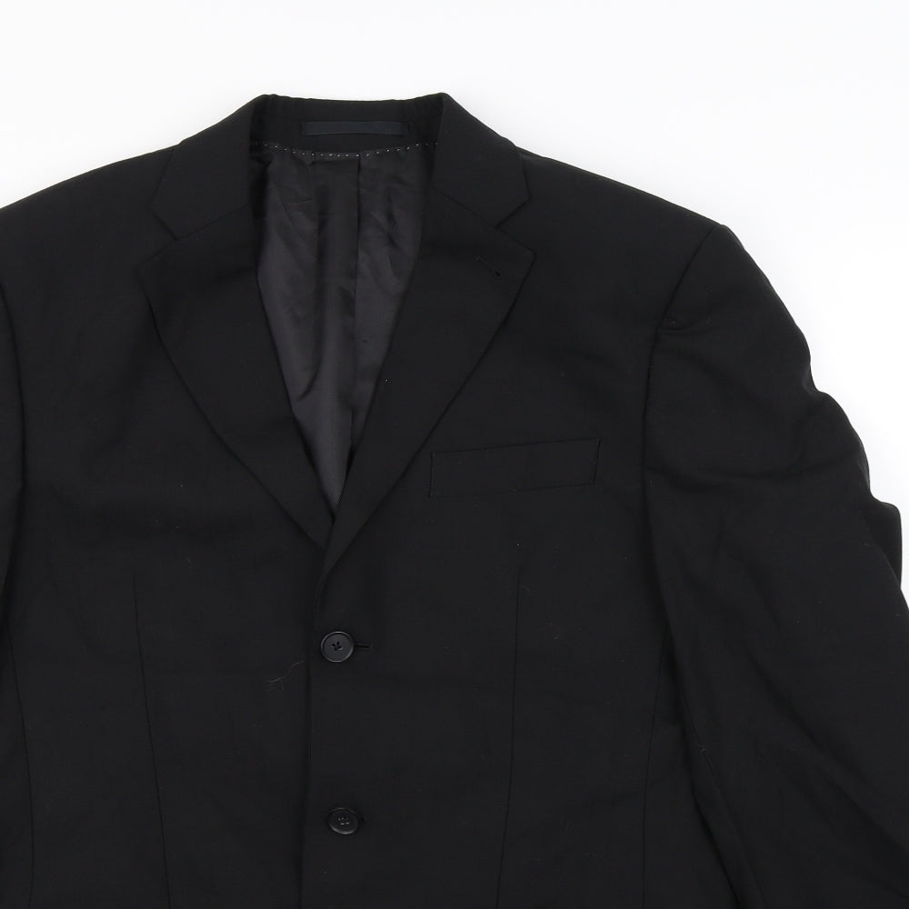Mens UK Size M Preworn Black Biker Coat