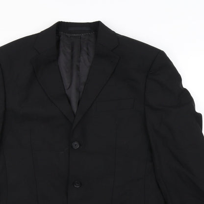 Mens UK Size M Preworn Black Biker Coat