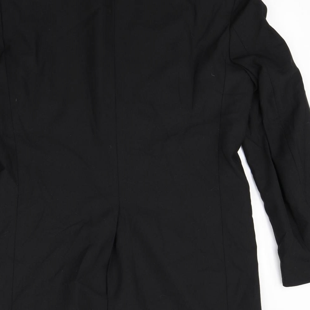 Mens UK Size M Preworn Black Biker Coat