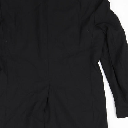 Mens UK Size M Preworn Black Biker Coat