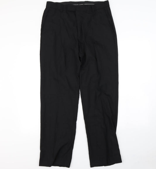 Preworn Mens Black   Dress Pants Trousers Size 34 in L30 in