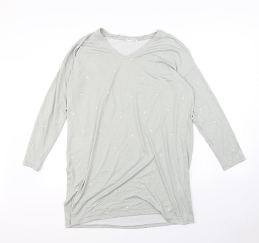 Oysho Womens Green Polka Dot  Pullover Jumper Size S