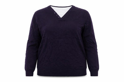 Tu Womens Purple  Knit Pullover Jumper Size XL