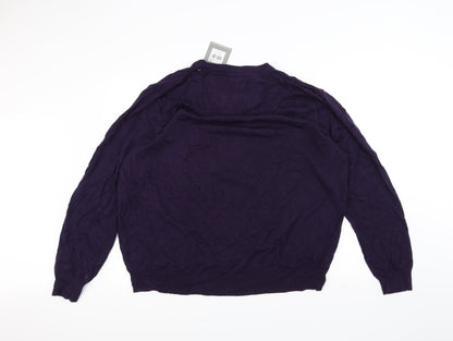 Tu Womens Purple  Knit Pullover Jumper Size XL
