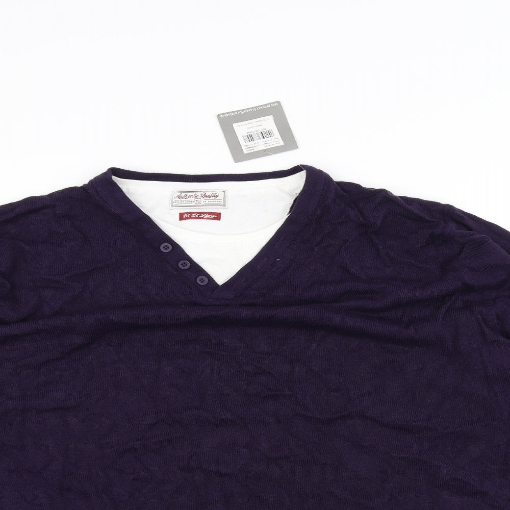 Tu Womens Purple  Knit Pullover Jumper Size XL
