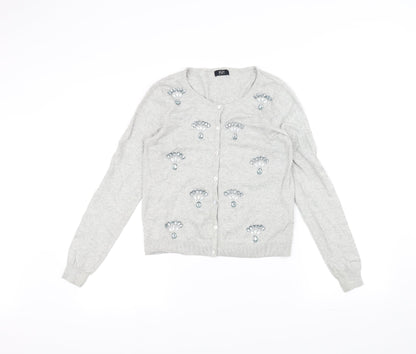 F&F Womens Grey   Cardigan Jumper Size 8