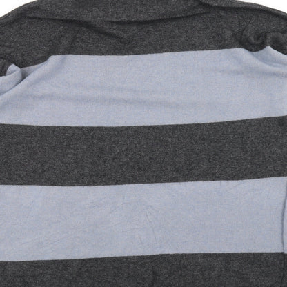 Bendetta Women's Grey Striped Cotton Pullover Jumper Size L