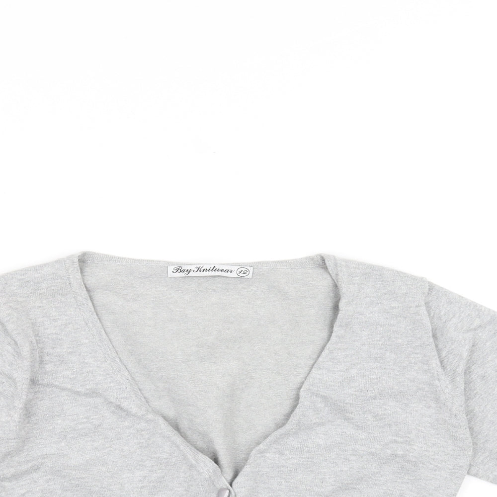 Bay Knitwear Womens Grey   Cardigan Jumper Size 12