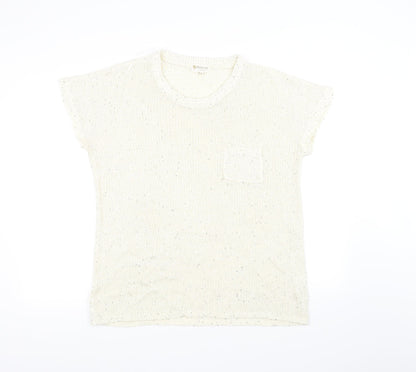 knitwear Womens White  Knit Pullover Jumper Size XL