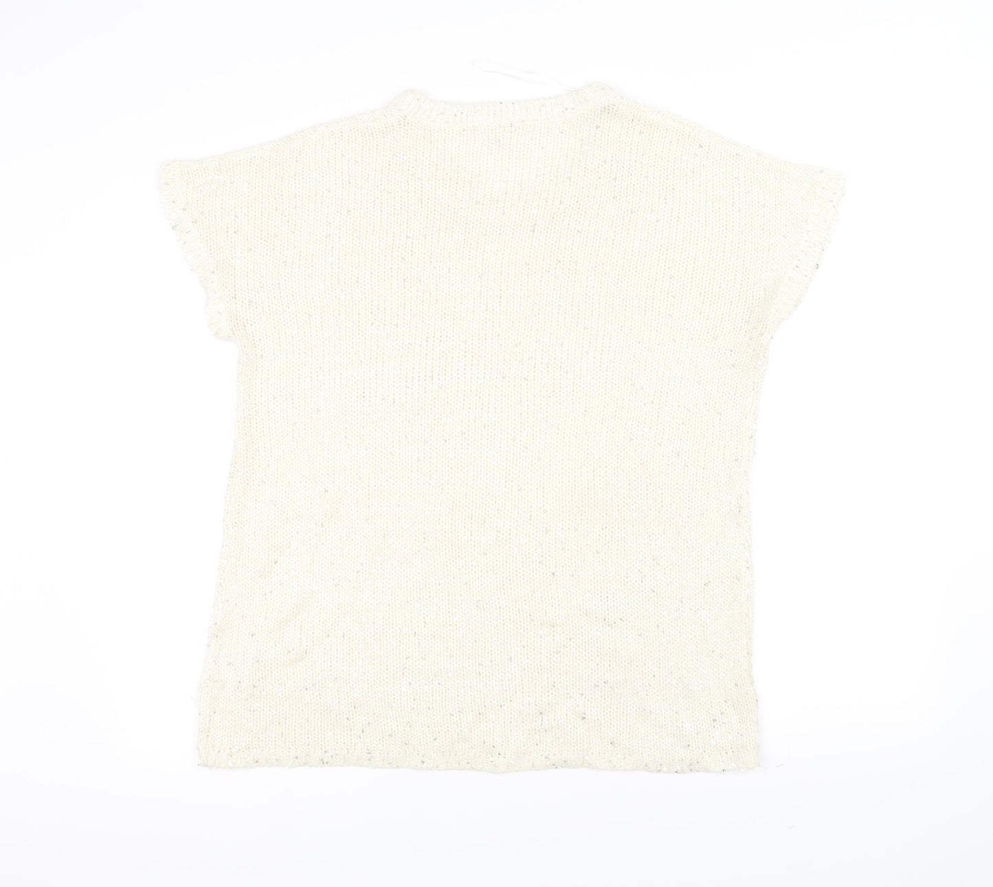 knitwear Womens White  Knit Pullover Jumper Size XL