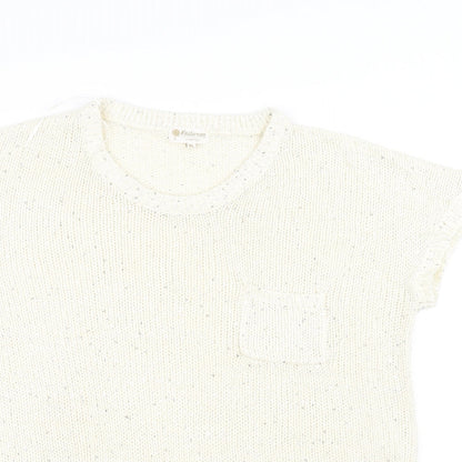 knitwear Womens White  Knit Pullover Jumper Size XL