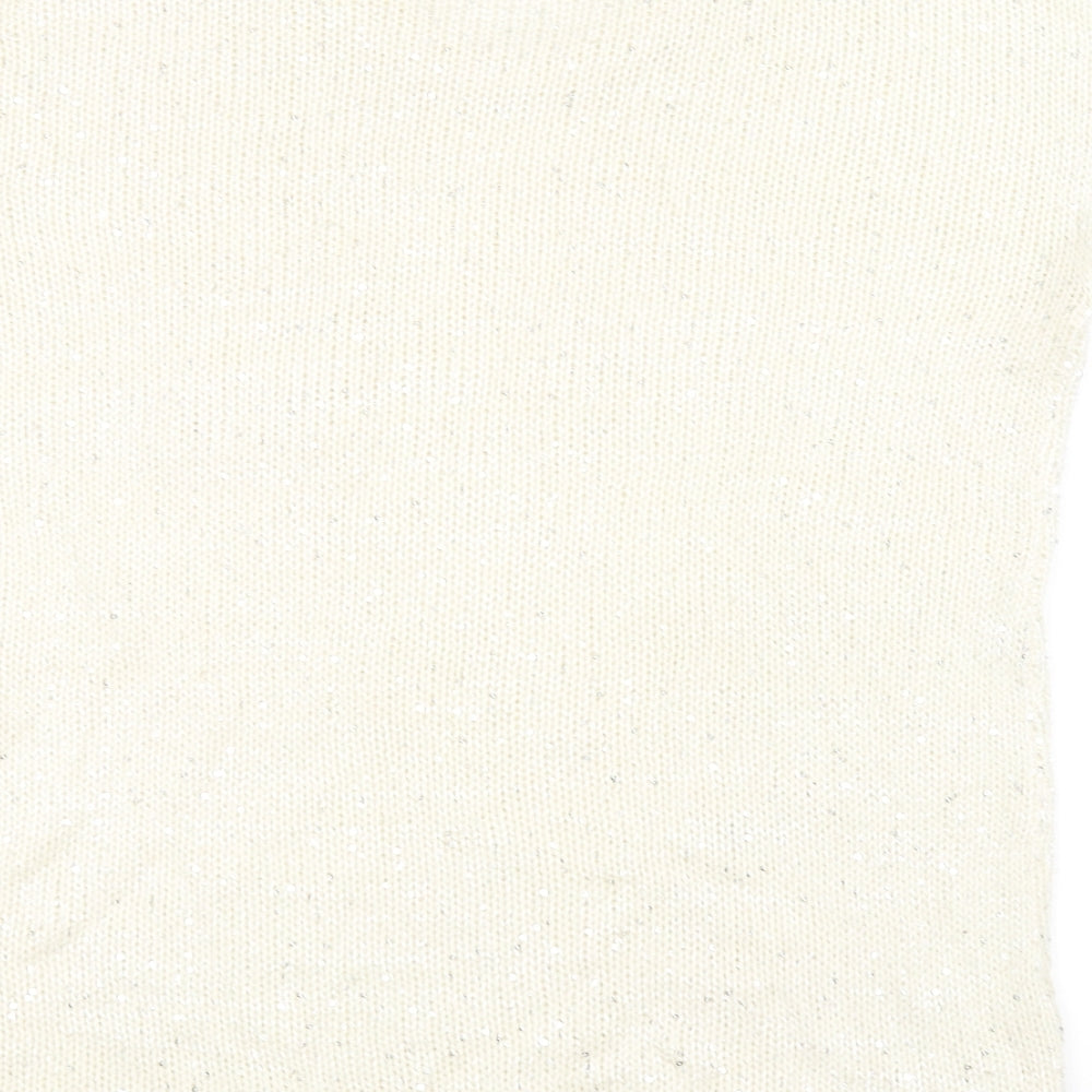 knitwear Womens White  Knit Pullover Jumper Size XL
