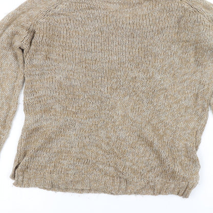 Easy Wear Womens Brown  Knit Pullover Jumper Size 10