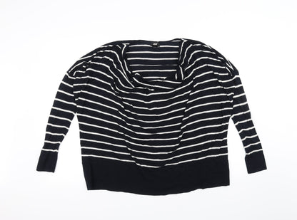 H&M Womens Black Striped  Pullover Jumper Size XS