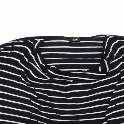 H&M Womens Black Striped  Pullover Jumper Size XS