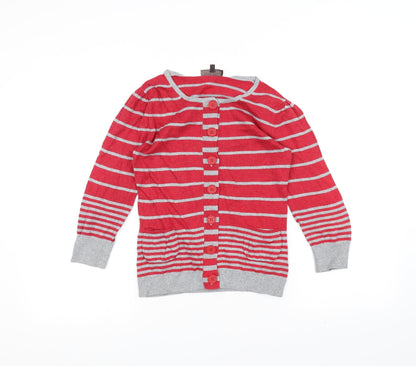 Great Plains Womens Red Striped  Cardigan Jumper Size S