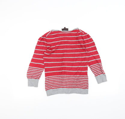 Great Plains Womens Red Striped  Cardigan Jumper Size S