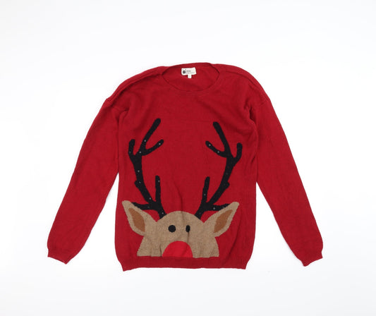 NEXT Mens Red  Knit Pullover Jumper