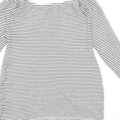 Missguided Womens White Striped  Pullover Jumper Size 10