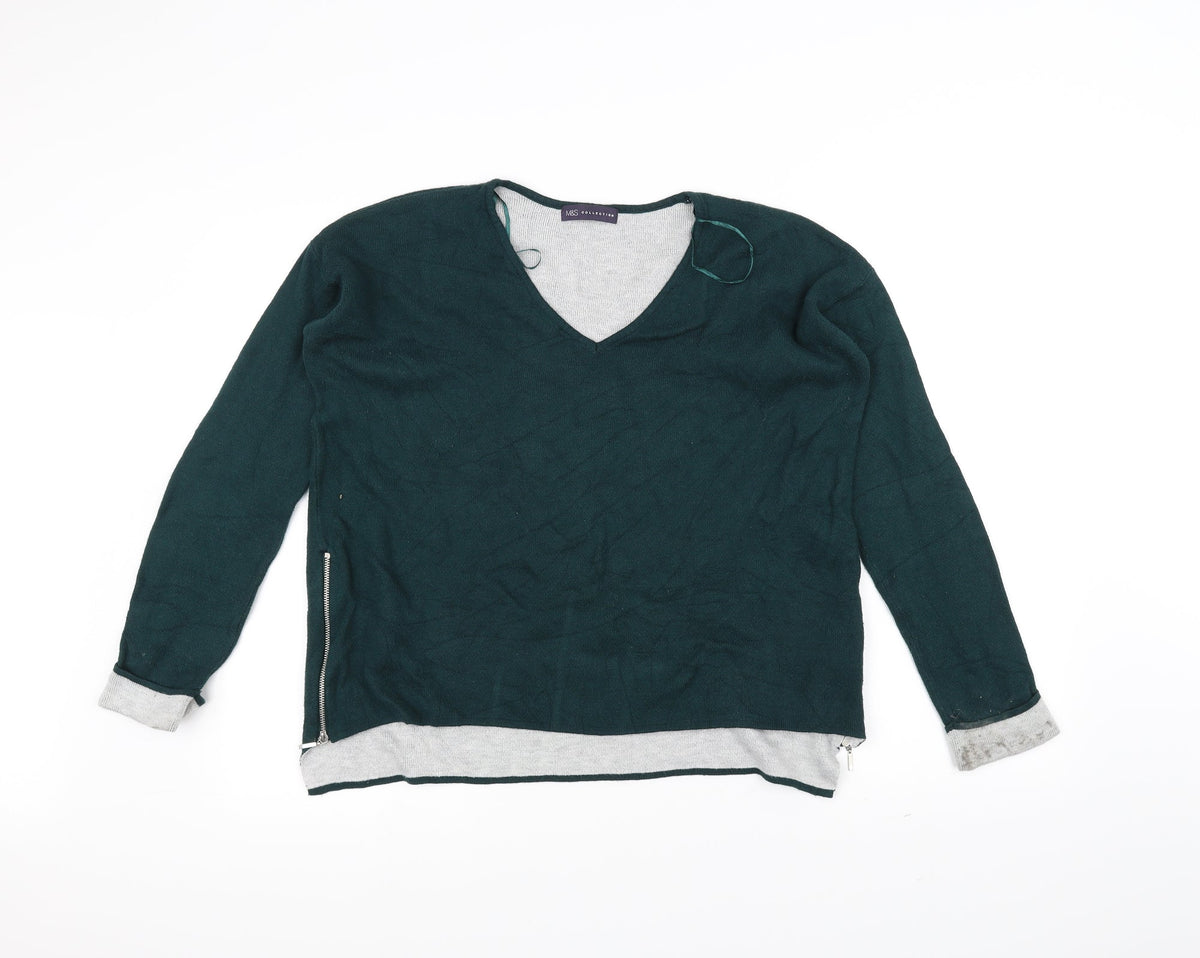 Marks & Spencer Womens Green   Pullover Jumper Size 12