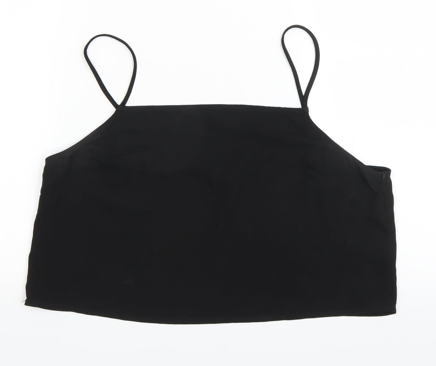 Womens UK Size 12 Topshop Black Cropped Blouse