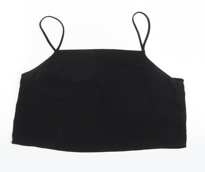 Womens UK Size 12 Topshop Black Cropped Blouse