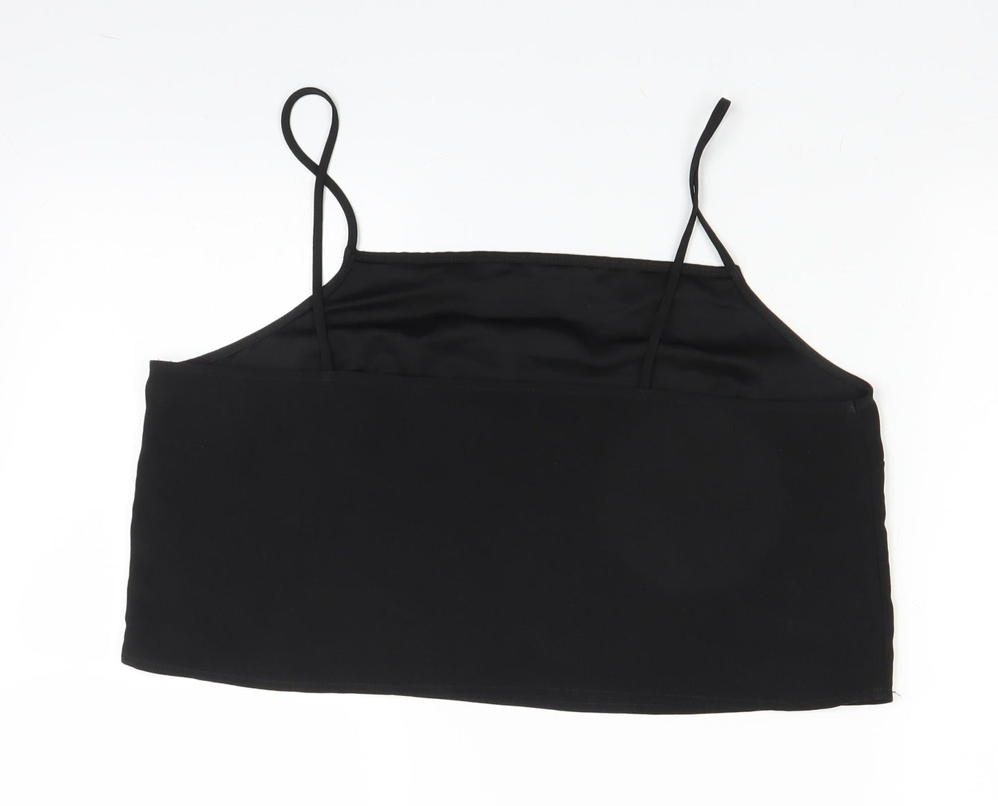 Womens UK Size 12 Topshop Black Cropped Blouse