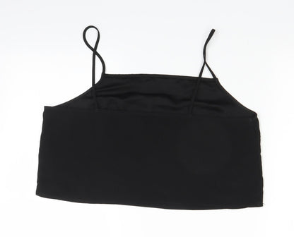Womens UK Size 12 Topshop Black Cropped Blouse