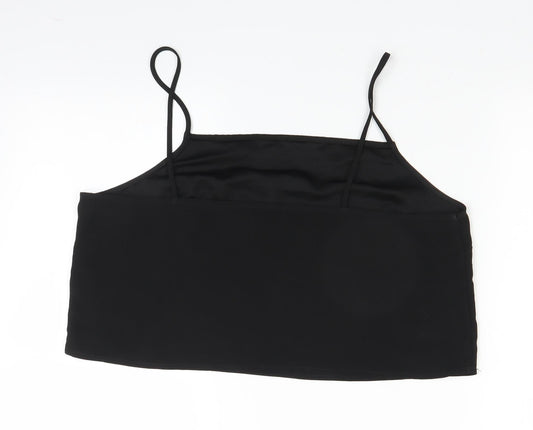 Womens UK Size 12 Topshop Black Cropped Blouse
