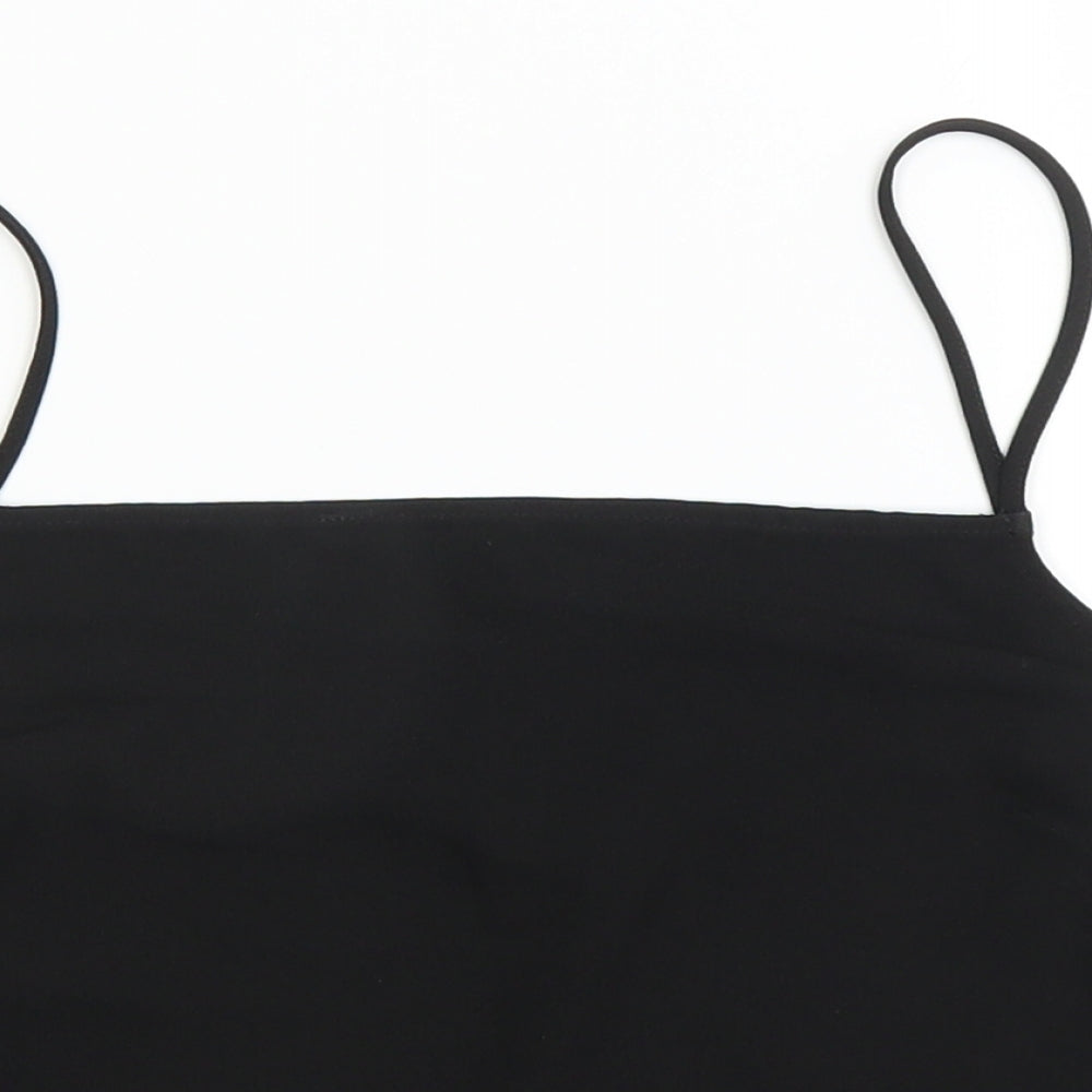 Womens UK Size 12 Topshop Black Cropped Blouse