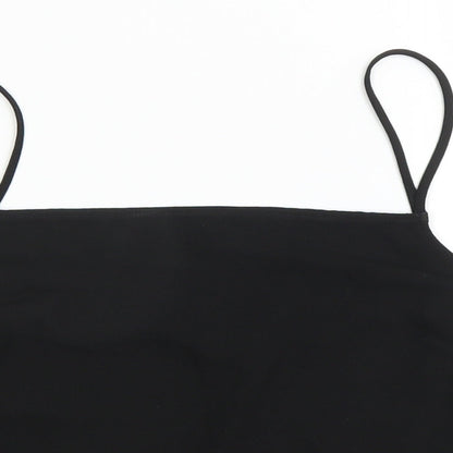 Womens UK Size 12 Topshop Black Cropped Blouse